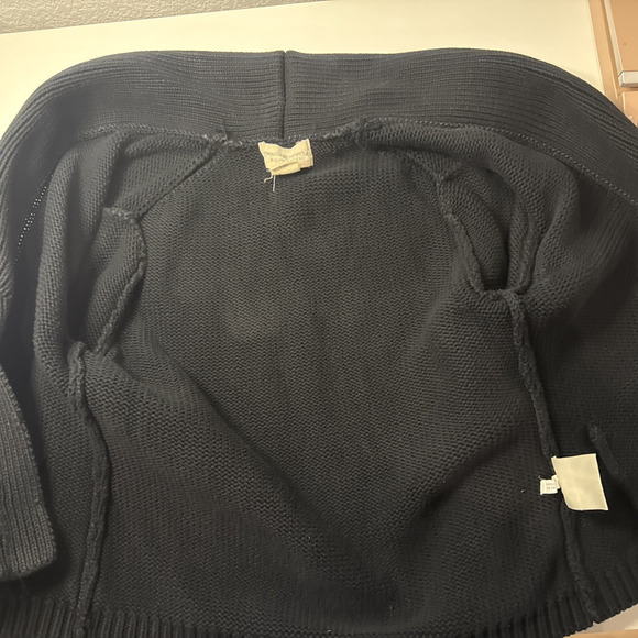 Denim & Supply Ralph Lauren Vintage Black Cotton Knit Hook Cardigan Med - Picture 11 of 16
